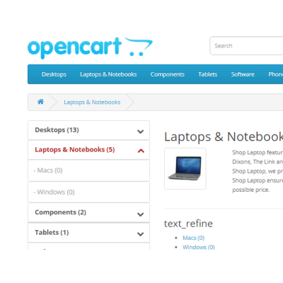 Accordion Category Menu Opencart 2.3