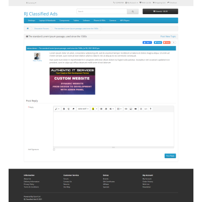 RJ Classified Ads and Mini Forum for Opencart 3.x RJ Classified Ads and Mini Forum for Opencart 3.x